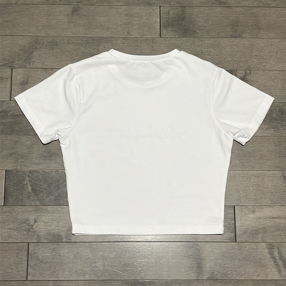 Alphalete Signature Fitted Crop Lifestyle T-Shirt - White - Small - Picture 3 of 5